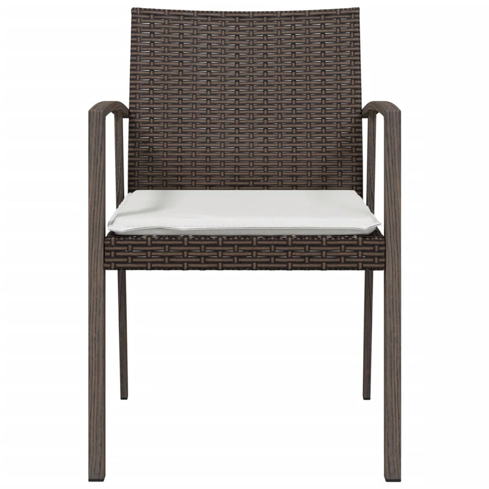 Tuinstoelen 2 st met kussens 56,5x57x83 cm poly rattan bruin MeubelReus