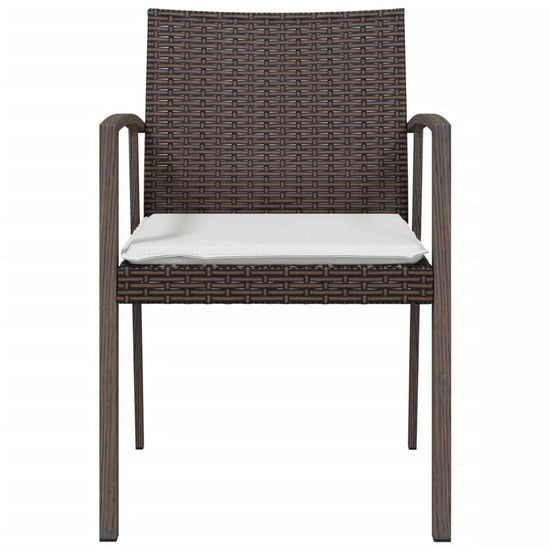 Tuinstoelen 2 st met kussens 56,5x57x83 cm poly rattan bruin MeubelReus