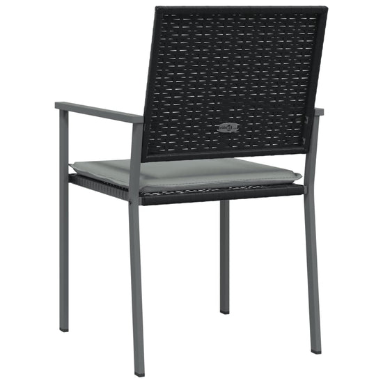 Tuinstoelen 2 st met kussens 54x62,5x89 cm poly rattan zwart MeubelReus