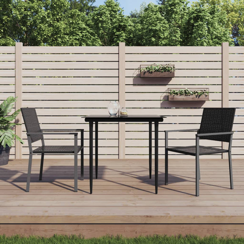 Tuinstoelen 2 st 54x62,5x89 cm poly rattan zwart MeubelReus