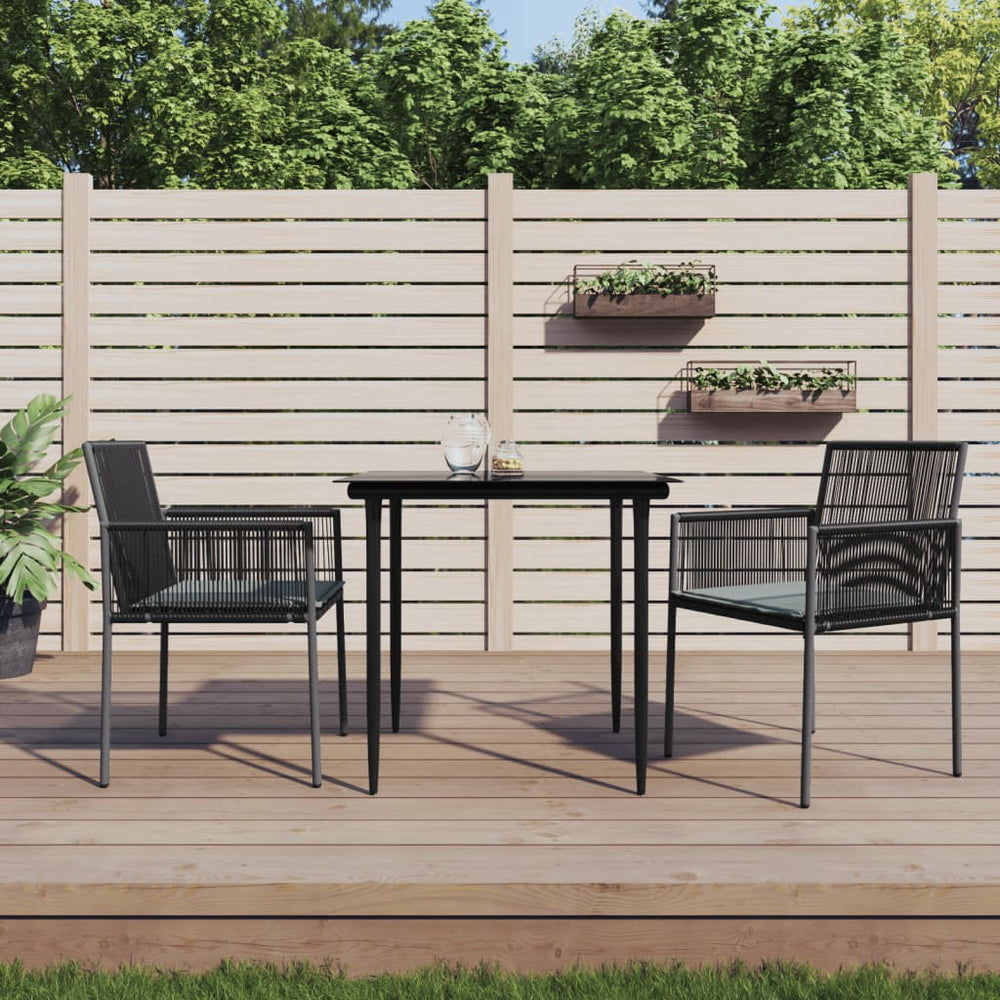Tuinstoelen 2 st met kussens 54x60,5x83,5 cm poly rattan zwart MeubelReus
