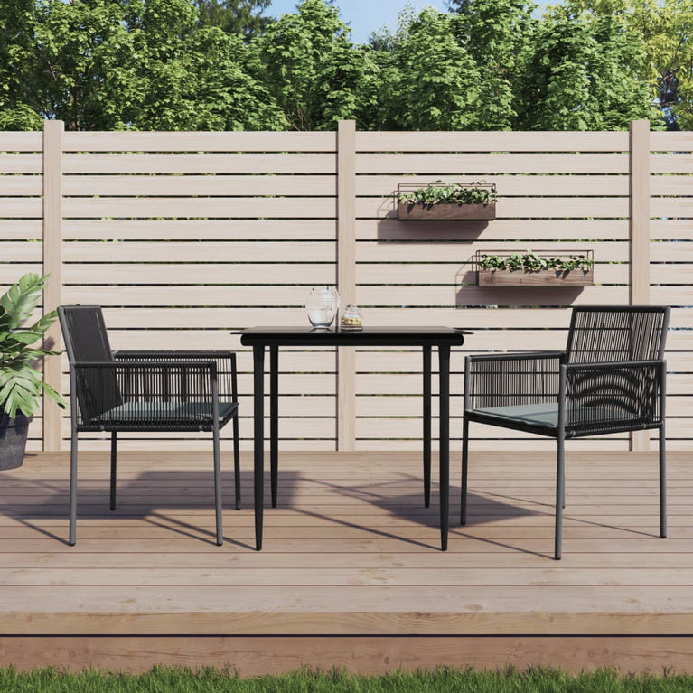 Tuinstoelen 2 st met kussens 54x60,5x83,5 cm poly rattan zwart MeubelReus