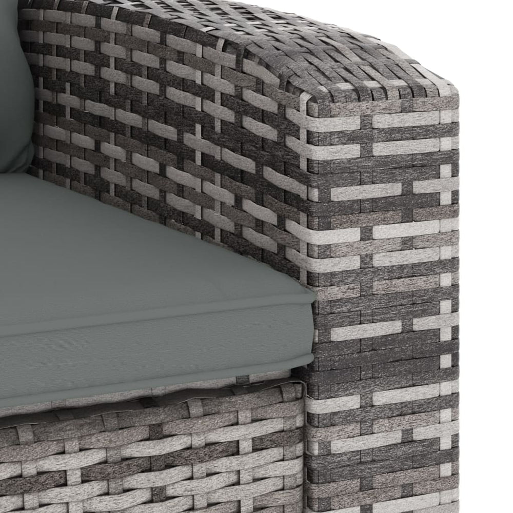 Tuinstoel verstelbaar met kussens poly rattan grijs MeubelReus