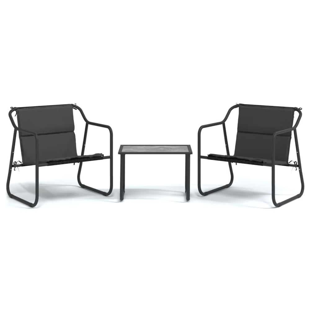 3-delige Loungeset met kussens staal antracietkleurig MeubelReus