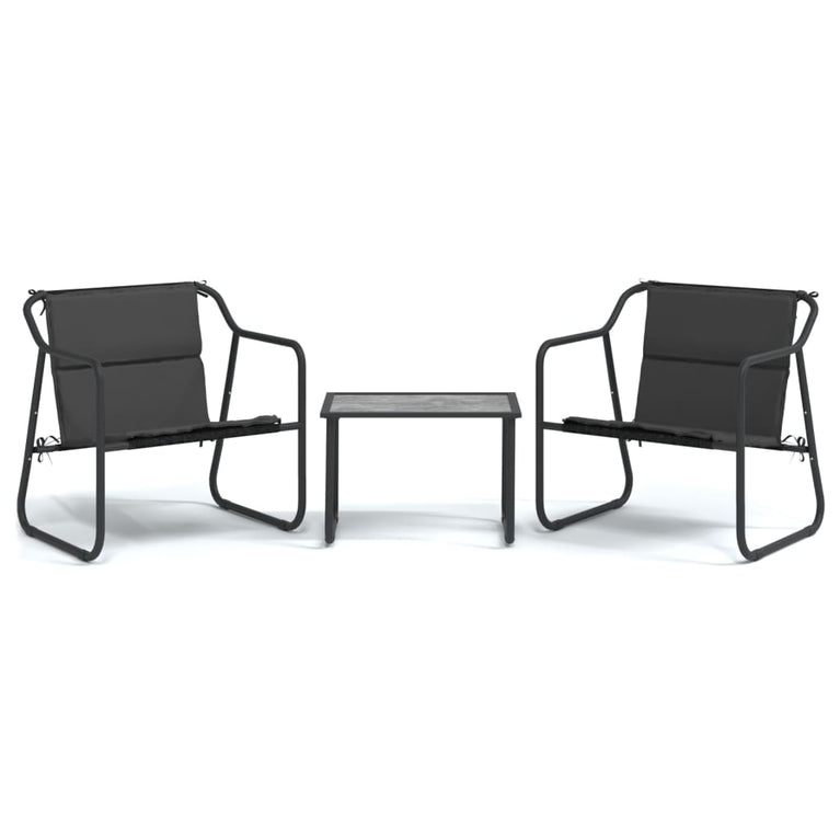 3-delige Loungeset met kussens staal antracietkleurig MeubelReus