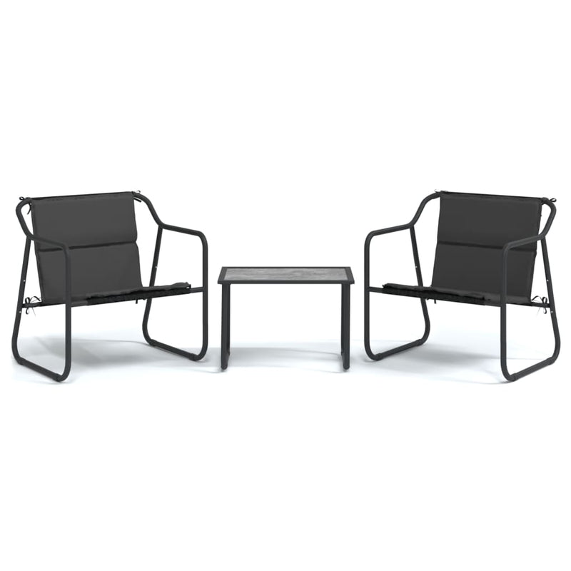 3-delige Loungeset met kussens staal antracietkleurig MeubelReus