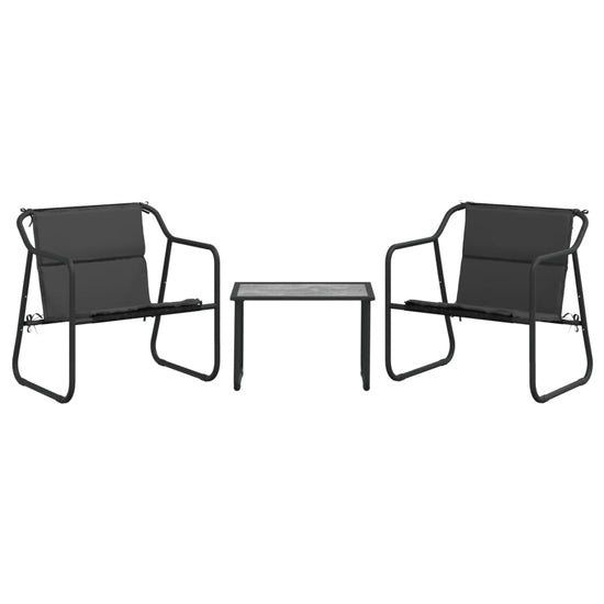 3-delige Loungeset met kussens staal antracietkleurig MeubelReus