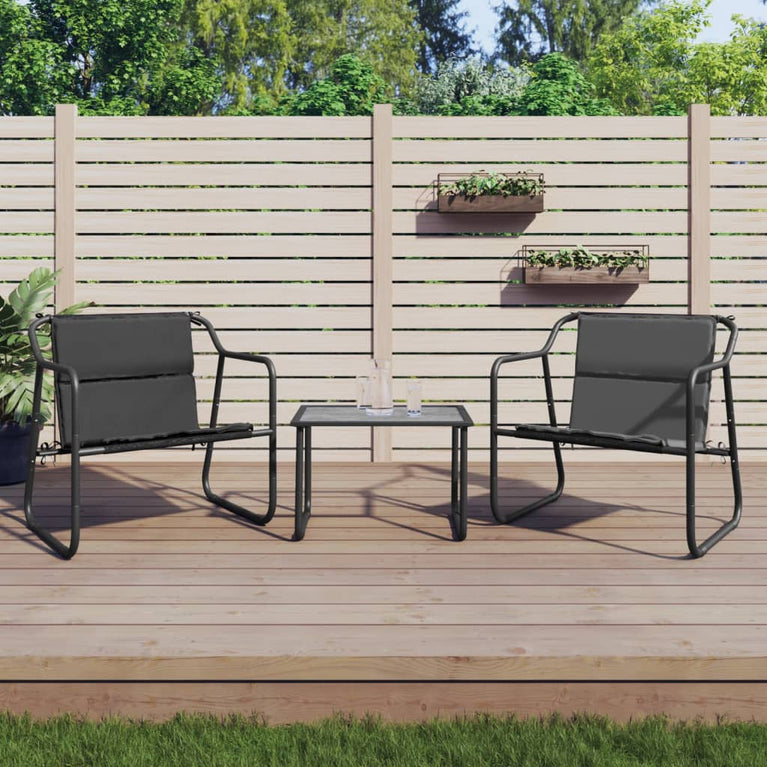 3-delige Loungeset met kussens staal antracietkleurig MeubelReus