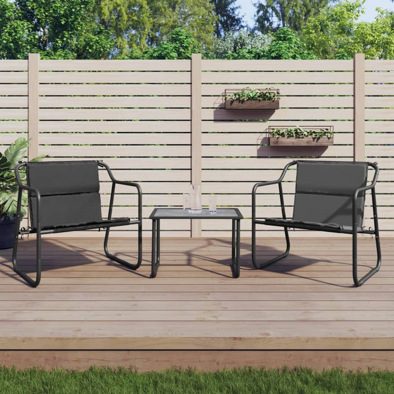 3-delige Loungeset met kussens staal antracietkleurig MeubelReus