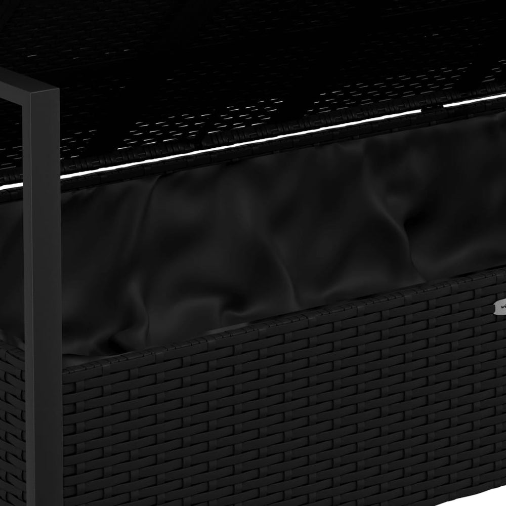 Tuinbank 2-zits met kussens poly rattan zwart MeubelReus