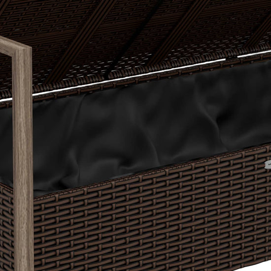 Tuinbank 2-zits met kussens poly rattan bruin MeubelReus