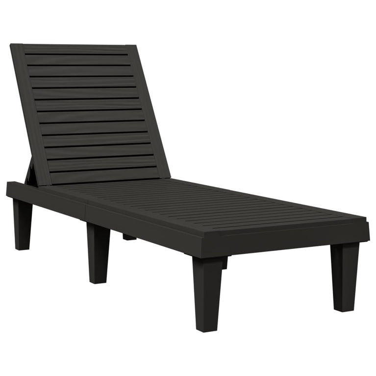 Ligbed 155x58x83 cm polypropeen zwart MeubelReus