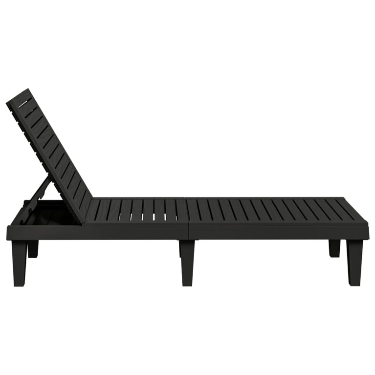 Ligbed 155x58x83 cm polypropeen zwart MeubelReus