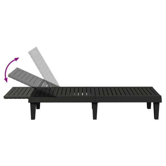 Ligbed 155x58x83 cm polypropeen zwart MeubelReus