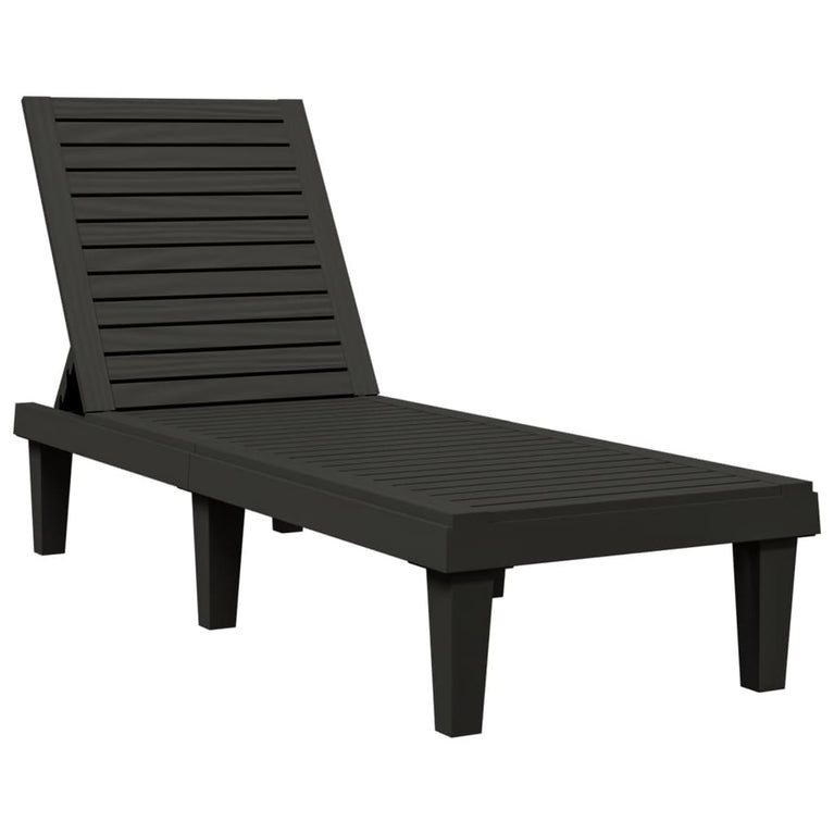 Ligbedden 2 st 155x58x83 cm polypropeen zwart MeubelReus
