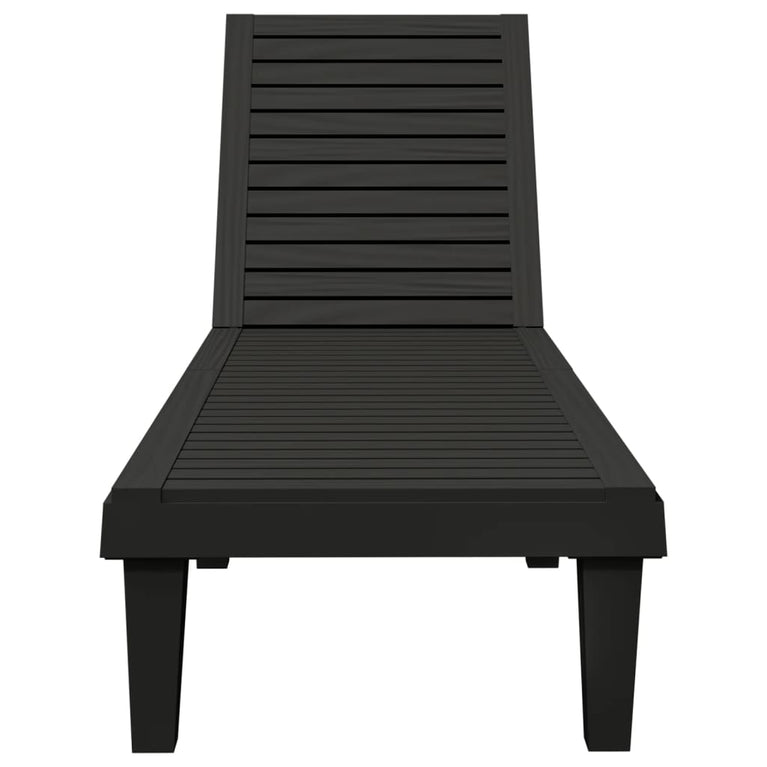 Ligbedden 2 st 155x58x83 cm polypropeen zwart MeubelReus
