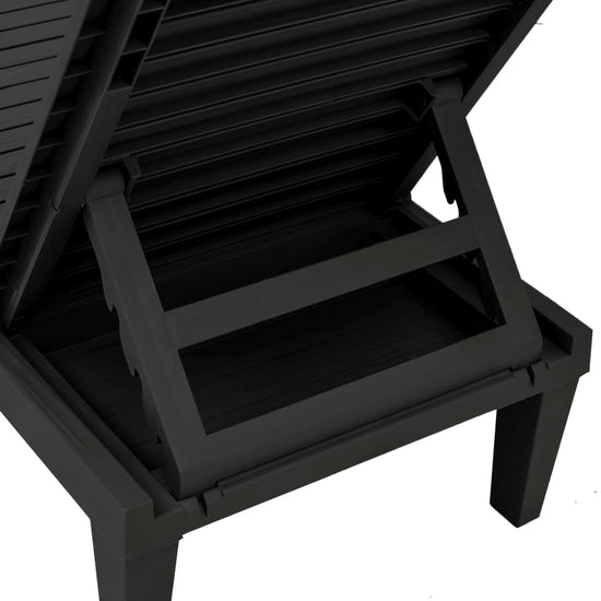 Ligbedden 2 st 155x58x83 cm polypropeen zwart MeubelReus