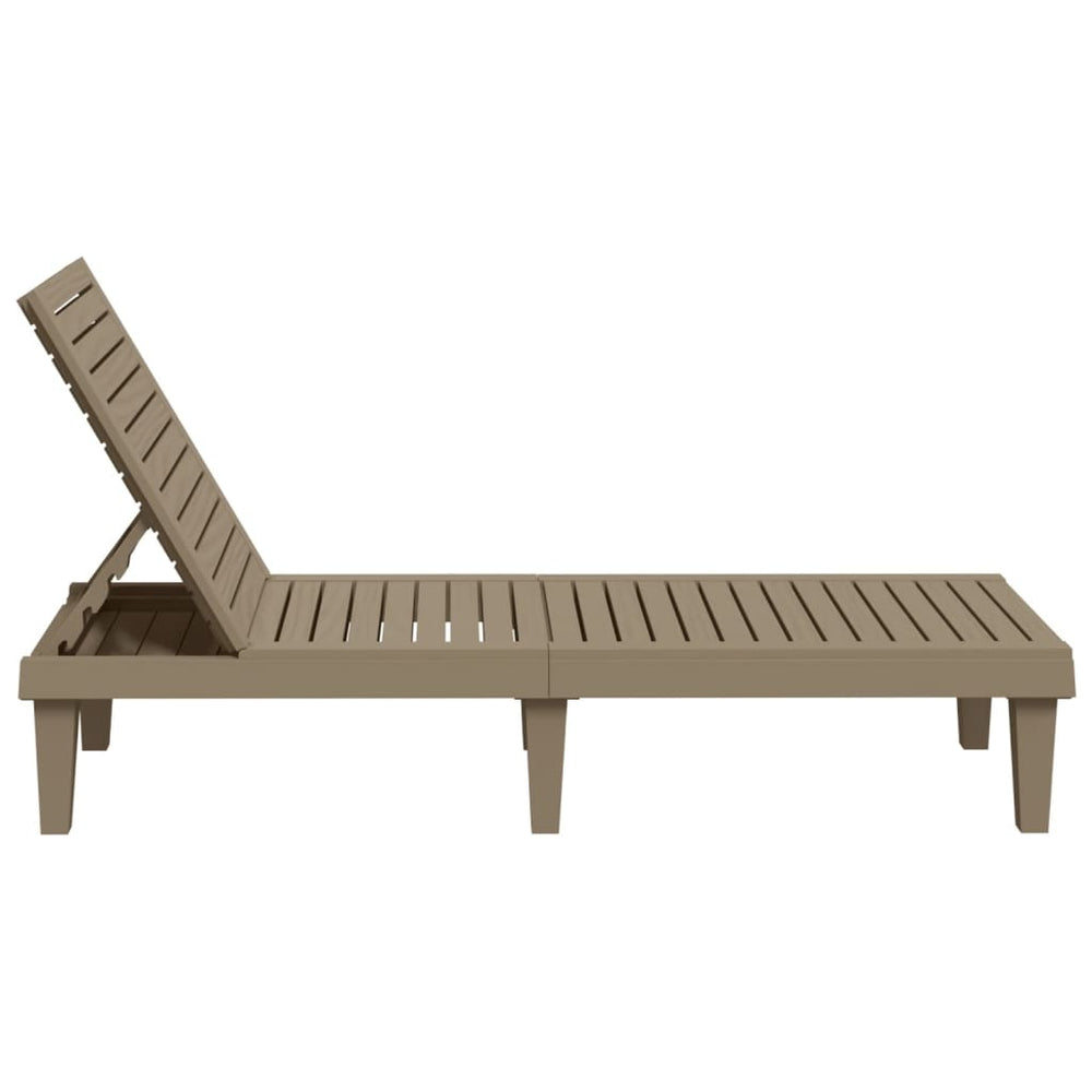 Ligbedden 2 st 155x58x83 cm polypropeen lichtbruin MeubelReus