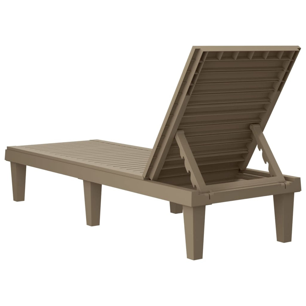 Ligbedden 2 st 155x58x83 cm polypropeen lichtbruin MeubelReus