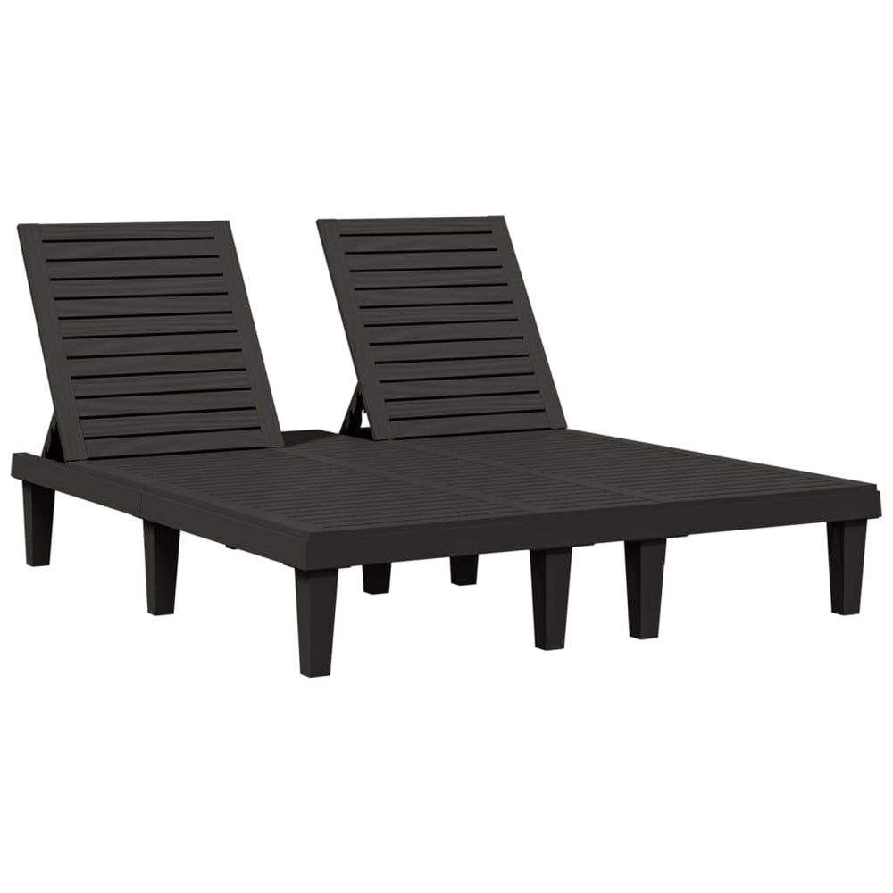 Ligbed tweepersoons 155x138x83 cm polypropeen zwart MeubelReus