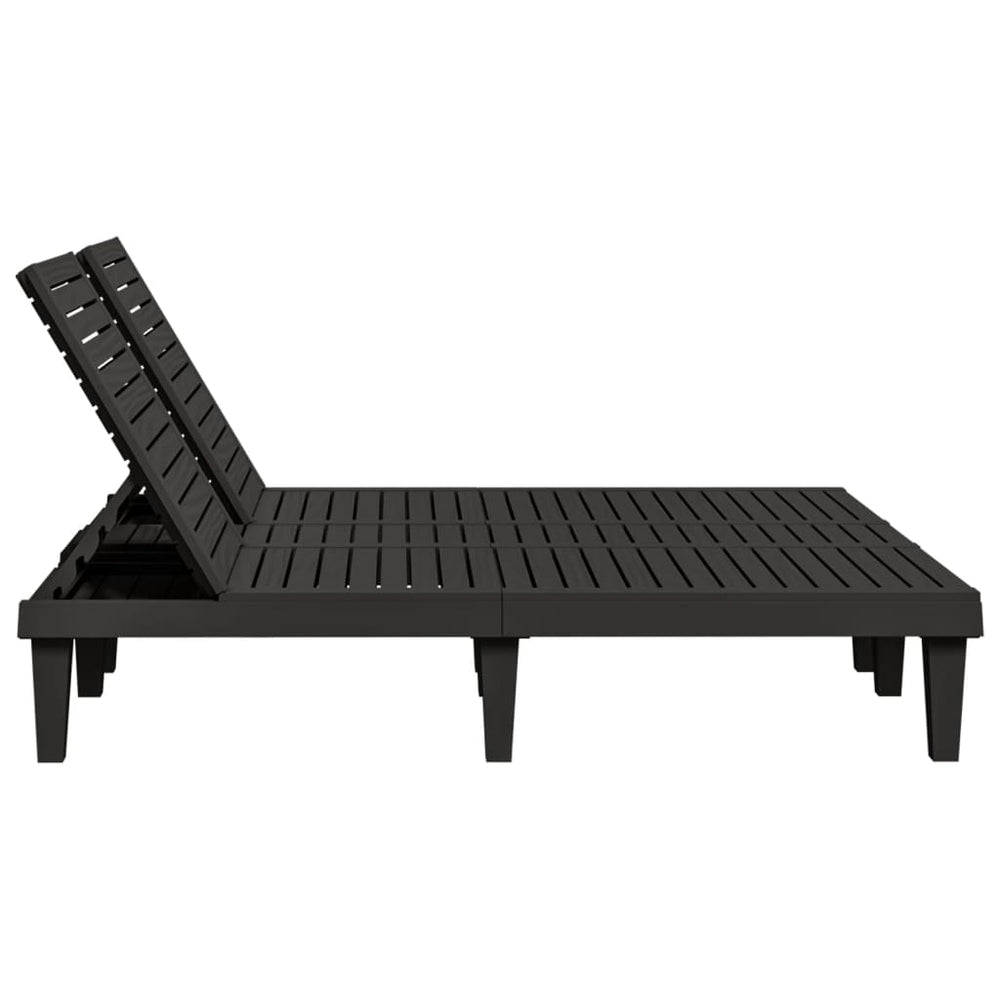 Ligbed tweepersoons 155x138x83 cm polypropeen zwart MeubelReus