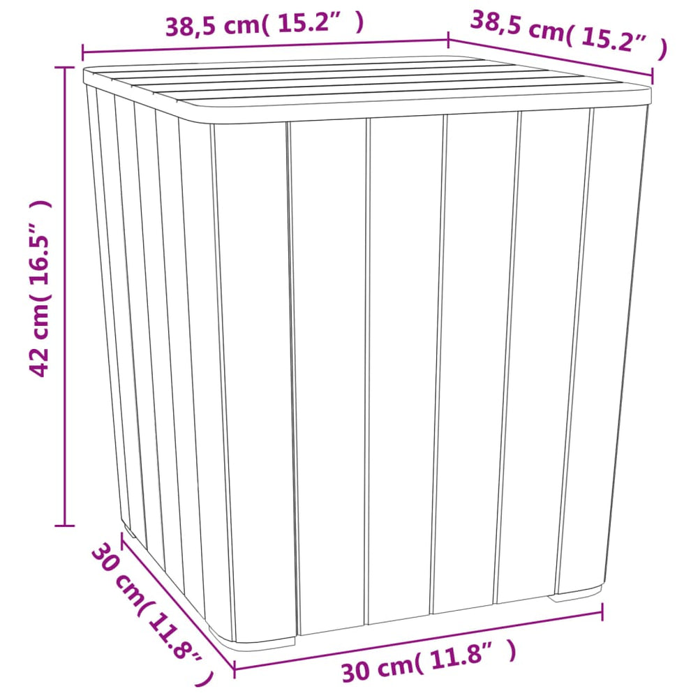 Tuintafel met afneembaar deksel polypropeen zwart MeubelReus