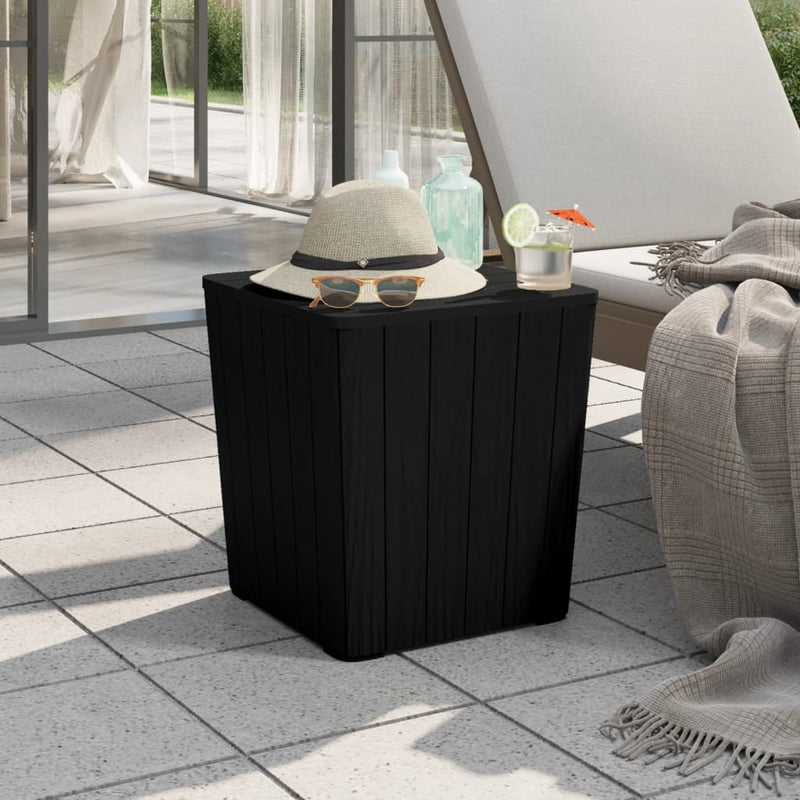 Tuintafel met afneembaar deksel polypropeen zwart MeubelReus
