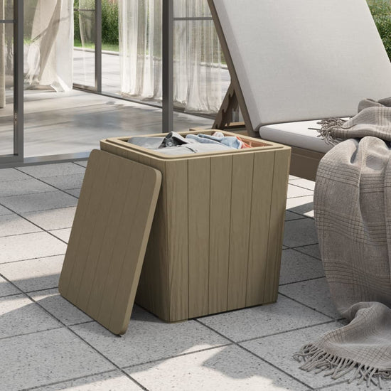 Tuintafel met afneembaar deksel polypropeen lichtbruin MeubelReus