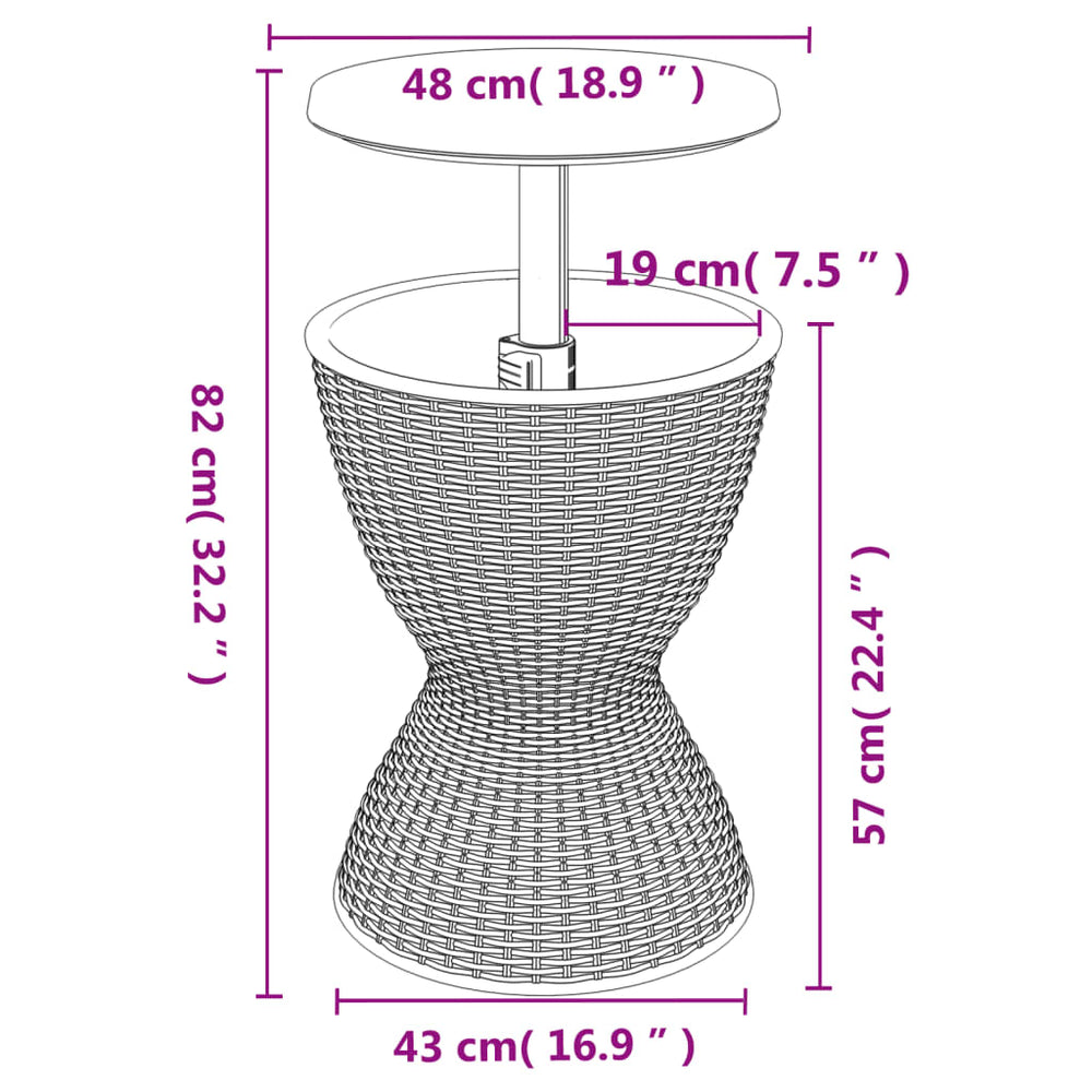 IJskoeltafel 3-in-1 polypropeen lichtbruin MeubelReus