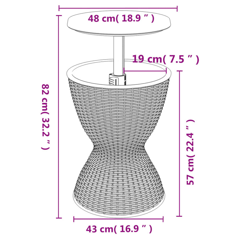 IJskoeltafel 3-in-1 polypropeen lichtbruin MeubelReus
