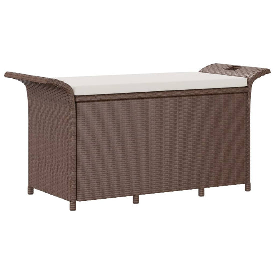 Tuinbank met kussen 116x46x57 cm poly rattan bruin MeubelReus