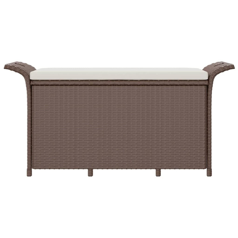 Tuinbank met kussen 116x46x57 cm poly rattan bruin MeubelReus