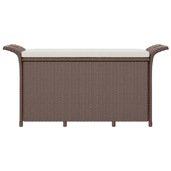 Tuinbank met kussen 116x46x57 cm poly rattan bruin MeubelReus