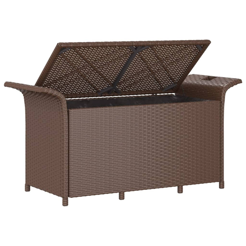 Tuinbank met kussen 116x46x57 cm poly rattan bruin MeubelReus