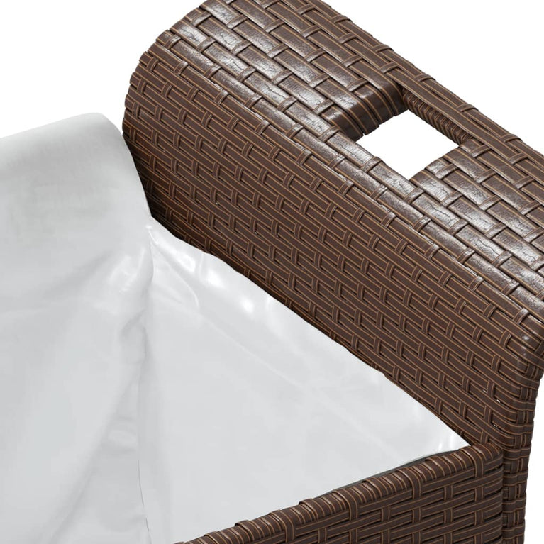 Tuinbank met kussen 116x46x57 cm poly rattan bruin MeubelReus