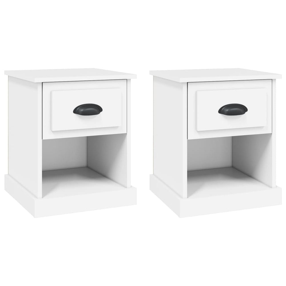 Nachtkastjes 2 st 39x39x47,5 cm bewerkt hout wit MeubelReus