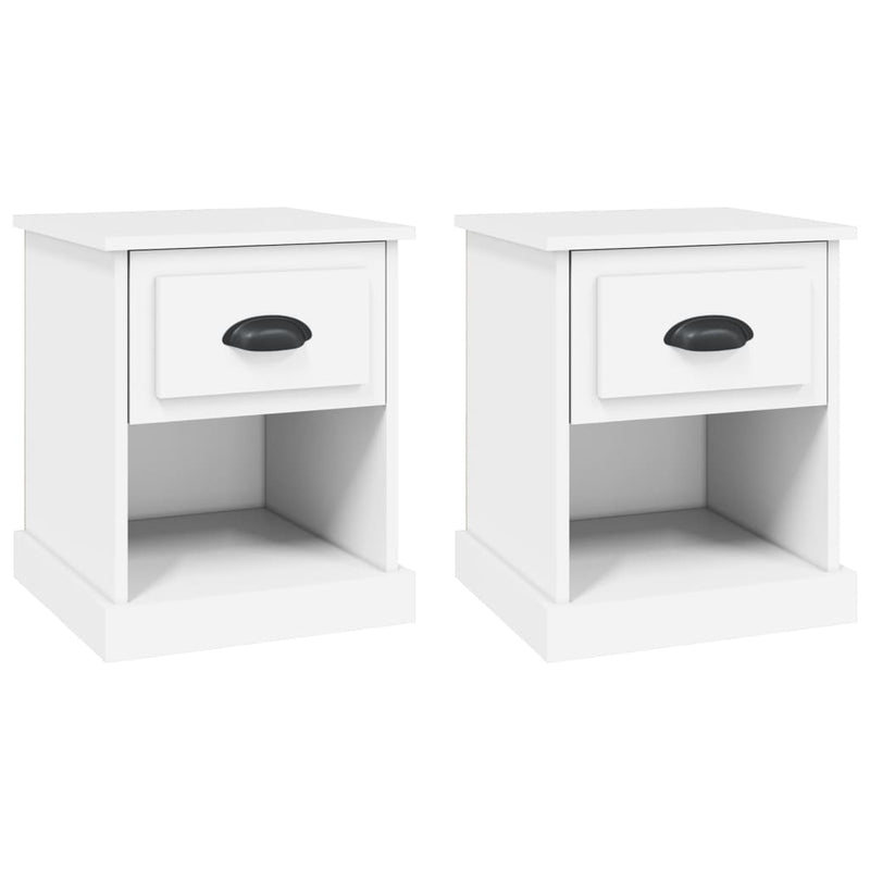 Nachtkastjes 2 st 39x39x47,5 cm bewerkt hout wit MeubelReus