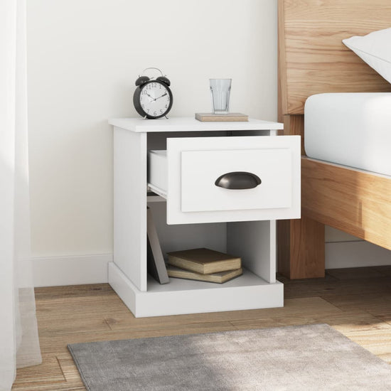 Nachtkastjes 2 st 39x39x47,5 cm bewerkt hout wit MeubelReus