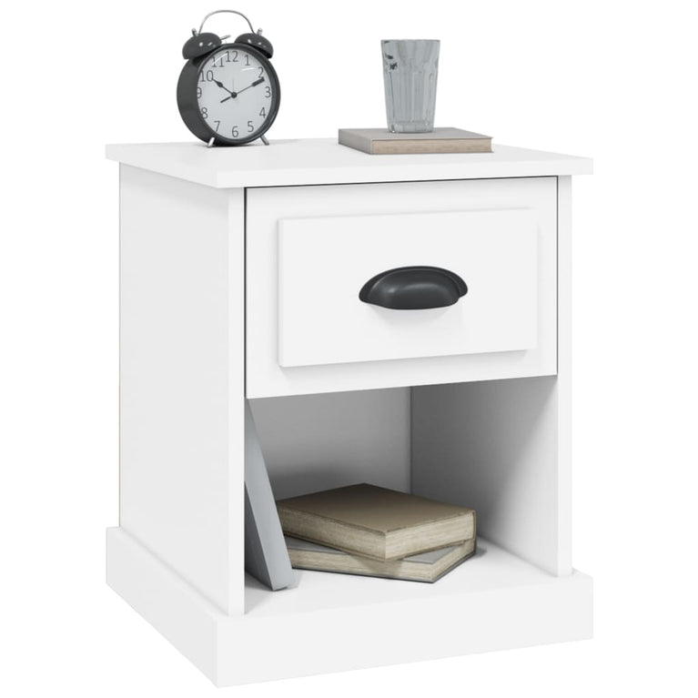 Nachtkastjes 2 st 39x39x47,5 cm bewerkt hout wit MeubelReus