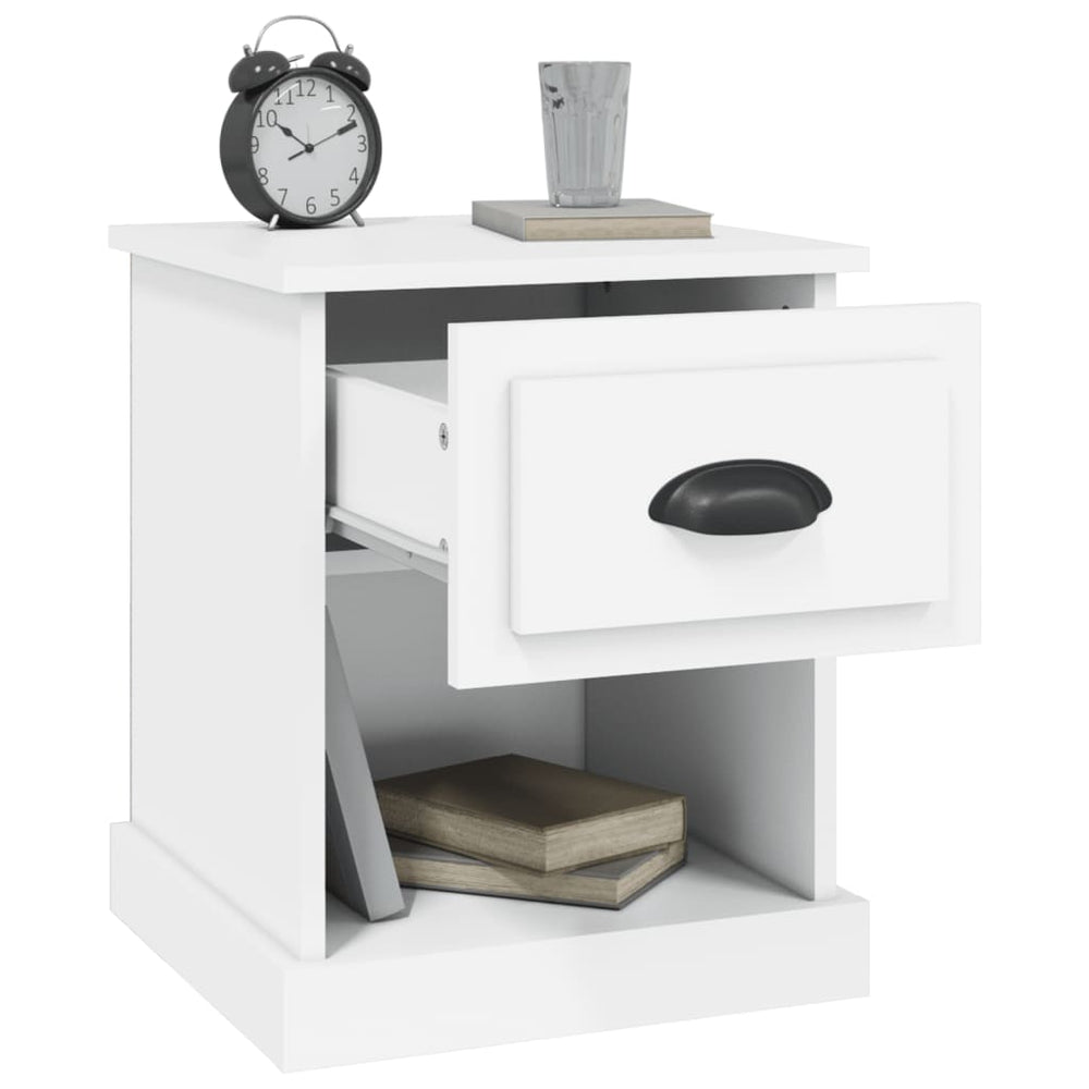 Nachtkastjes 2 st 39x39x47,5 cm bewerkt hout wit MeubelReus