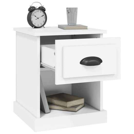 Nachtkastjes 2 st 39x39x47,5 cm bewerkt hout wit MeubelReus