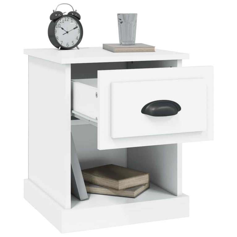 Nachtkastjes 2 st 39x39x47,5 cm bewerkt hout wit MeubelReus