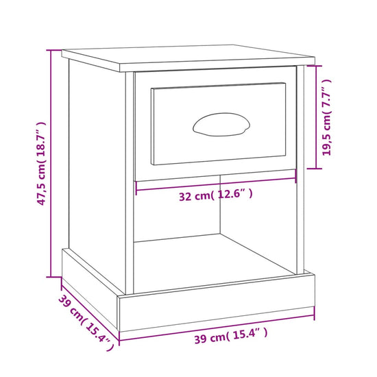 Nachtkastjes 2 st 39x39x47,5 cm bewerkt hout wit MeubelReus