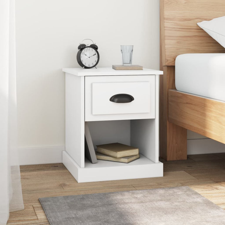 Nachtkastjes 2 st 39x39x47,5 cm bewerkt hout wit MeubelReus
