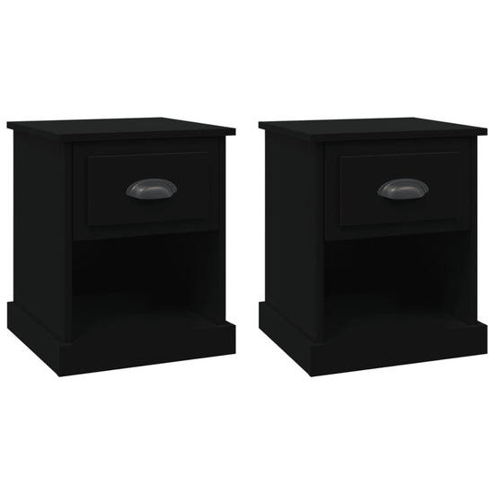 Nachtkastjes 2 st 39x39x47,5 cm bewerkt hout zwart MeubelReus