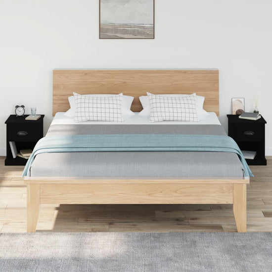 Nachtkastjes 2 st 39x39x47,5 cm bewerkt hout zwart MeubelReus