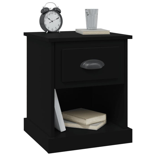 Nachtkastjes 2 st 39x39x47,5 cm bewerkt hout zwart MeubelReus