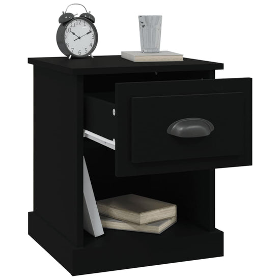 Nachtkastjes 2 st 39x39x47,5 cm bewerkt hout zwart MeubelReus