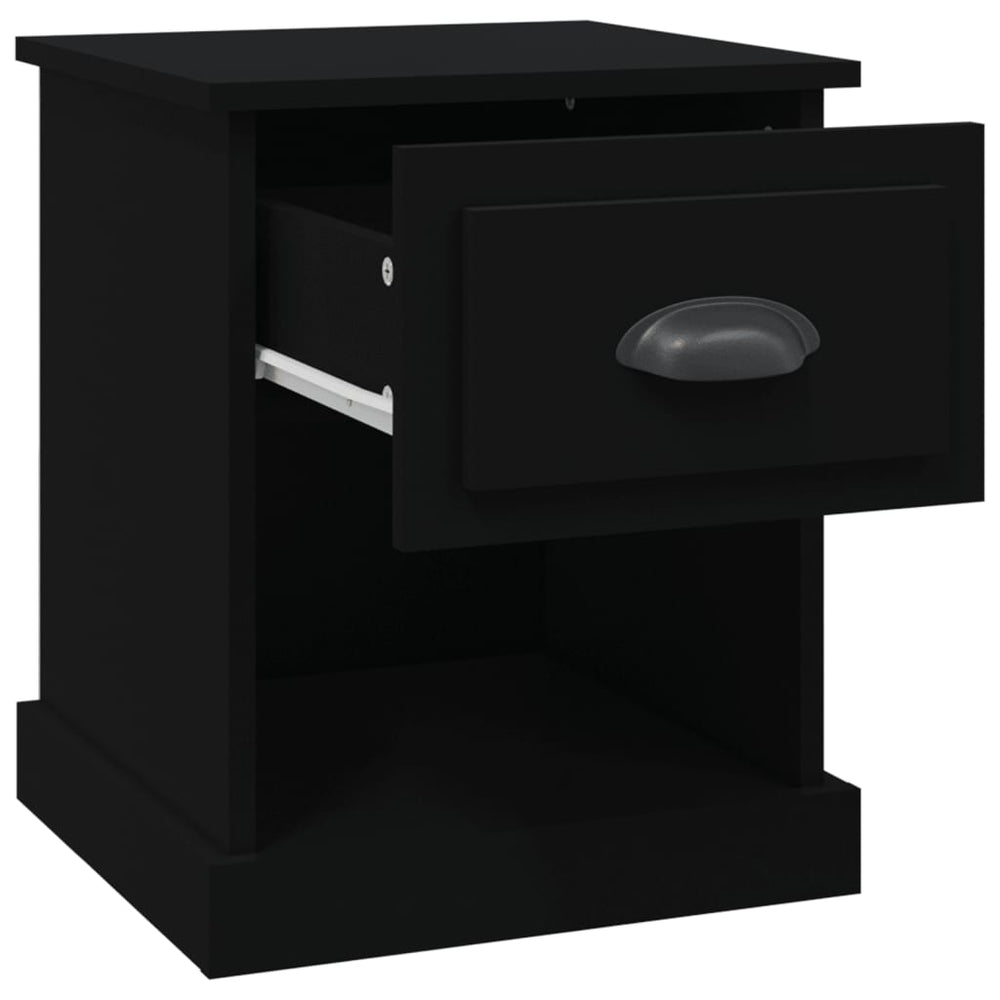 Nachtkastjes 2 st 39x39x47,5 cm bewerkt hout zwart MeubelReus