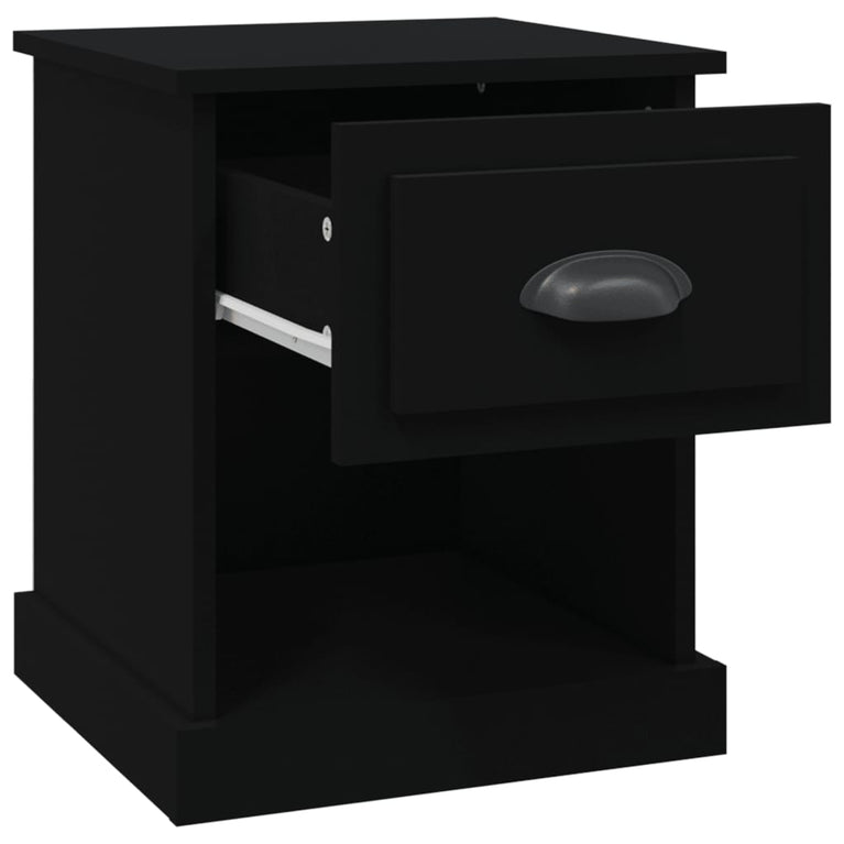Nachtkastjes 2 st 39x39x47,5 cm bewerkt hout zwart MeubelReus